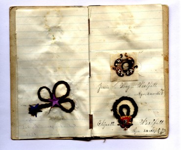 Antique Memorial Book of Victorian Mourning Hair BraidsPhoto: Inherited-Values.com