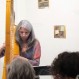 Christa Patton accompanying on the harp